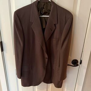Brown Oxxford Clothes Wool Blend Sport Coat with Notched Lapels